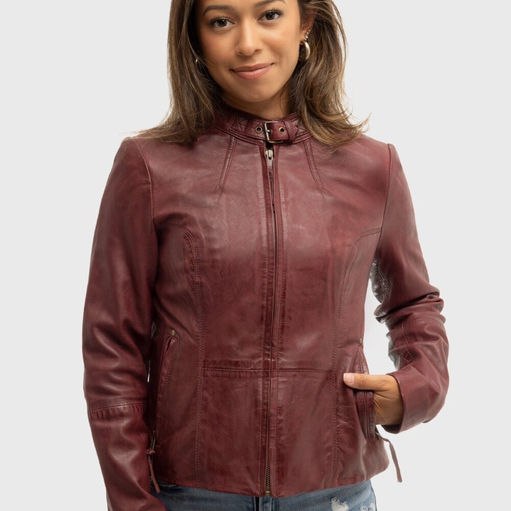 Womens Genuine Leather jacket Fashion Jacket Rexie